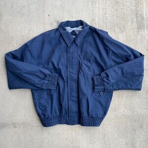 VTG Hugo Valentino Bomber Jacket mens XL navy blue‎